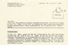 MfS-Bericht über den Fluchtversuch und die Erschießung von Michael Bittner, 24. November 1986