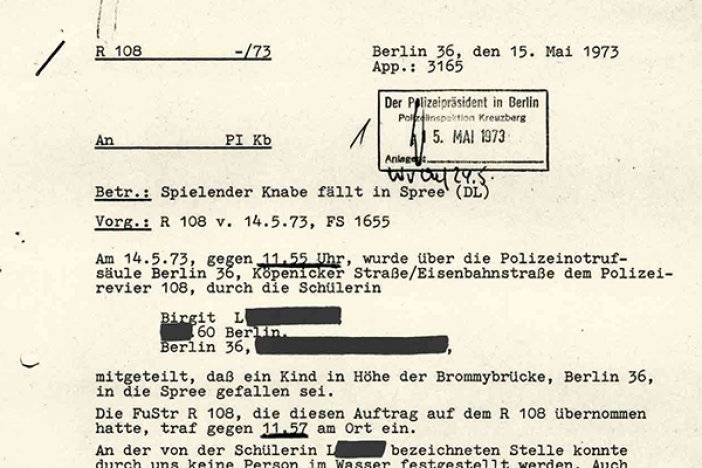 Siegfried Kroboth: Bericht der West-Berliner Polizei, 15. Mai 1973 Siegfried Kroboth: Bericht der West-Berliner Polizei, 15. Mai 1973