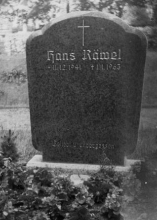 Hans Räwel, shot dead in the Berlin border waters: Grave in Rahnsdorf (date of photo not known)