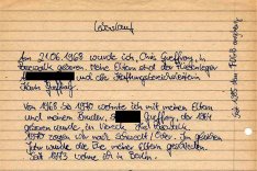 Chris Gueffroy, erschossen an der Berliner Mauer: handschriftlicher Lebenslauf (1988)