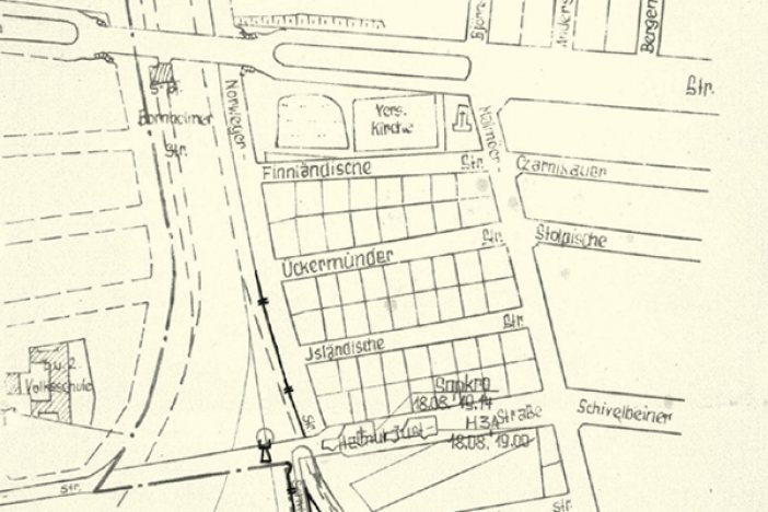Hildegard Trabant: Tatortskizze der DDR-Grenztruppen, 18. August 1964 Hildegard Trabant: Tatortskizze der DDR-Grenztruppen, 18. August 1964