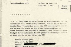 Lothar Fritz Freie: MfS- Information über den Tathergang, 7. Juni 1982