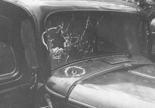 The windscreen of the Opel used as an escape vehicle is protected by steel plating, 14 November 1961