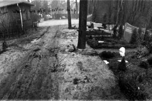 Horst Einsiedel, shot dead at the Berlin Wall: MfS photo of escape tracks at the Pankow municipal cemetery [March 15, 1973]