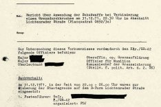 Bericht der DDR-Grenztruppen über den Fluchtversuch von Horst Kullack, 1. Januar 1972