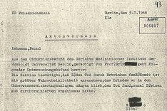 Bernd Lehmann: MfS-Aktenvermerk zu den Todesumständen, 5. Juli 1968