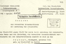 Hildegard Trabant: Bericht der DDR-Grenztruppen über den Fluchtversuch und die Erschießung, 18. August 1964