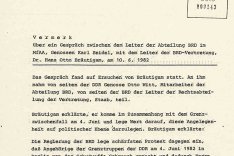 Lothar Fritz Freie: Vermerk des DDR-Außenministeriums über ein Gespräch mit dem Ständigen Vertreter der Bundesrepublik, 10. Juni 1982