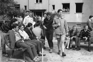 DDR-Flüchtlinge im Notaufnahmelager Marienfelde in West-Berlin; Aufnahme 13. Juli 1961