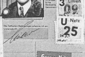 Heinz Müller, shot dead at the Berlin Wall: Berlin public transportation pass (issue date not known)