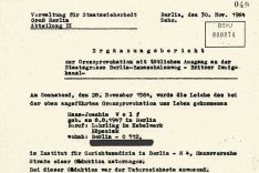 MfS-Bericht zum Fluchtversuch von Hans-Joachim Wolf, 30. November 1964