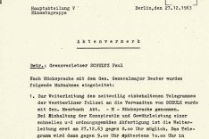 Paul Schultz: Vermerk des MfS zur Überführung und Bestattung, 27. Dezember 1963