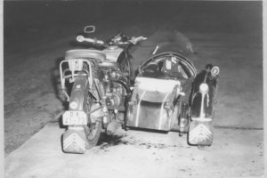 Helmut Kliem, shot dead at the Berlin Wall: Helmut Kliem’s motorcycle with bullet holes [Nov. 13, 1970]