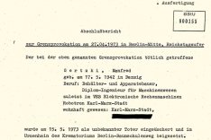 Manfred Gertzki: MfS-Abschlussbericht über Maßnahmen zur Verschleierung seines Todes, 12. Februar 1974