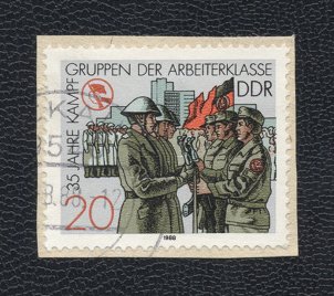 Sonderbriefmarke zum 35. Jahrestag der DDR-Kampfgruppen
