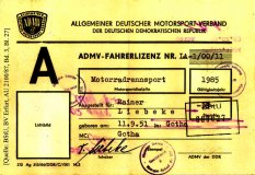 Rainer Liebeke, ertrunken im Berliner Grenzgewässer: ADMV-Fahrerlizenz von Rainer Liebeke (Ausstellungsjahr unbekannt)