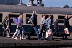 Arrival of GDR refugees in Ahlsfeld, October 1989