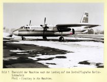 Christel and Eckhard Wehage, suicide following failed escape attempt at Berlin-Schönefeld airport: MfS crime site photo of the airplane after landing in Berlin-Schönefeld [March 10, 1970]