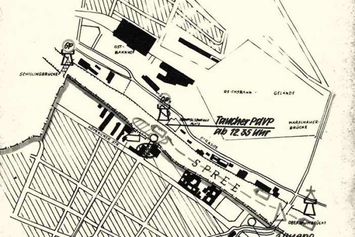 Siegfried Kroboth: Skizze der DDR-Grenztruppen vom Unfallort, 14. Mai 1973 Siegfried Kroboth: Skizze der DDR-Grenztruppen vom Unfallort, 14. Mai 1973