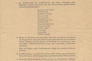 Bekanntmachung des Ministeriums des Innern der DDR über die Sperrung der Sektorengrenze; 12. August 1961