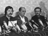 Wolf Biermann auf einer Pressekonferenz in Köln nach seiner Ausbürgerung aus der DDR, 19. November 1976