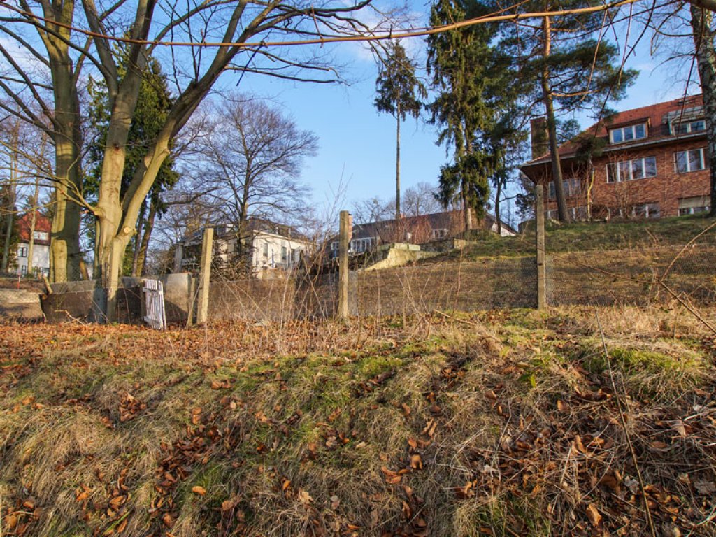 Hinterlandzaun aus Streckmetallgitter der DDR-Grenzanlagen am Griebnitzsee in Potsdam-Babelsberg; Aufnahme 2015
