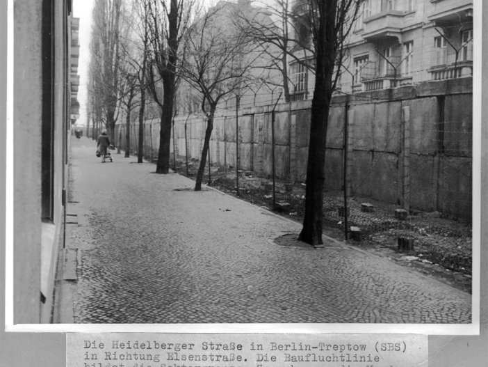 Heinz Jercha, erschossen an der Berliner Mauer: Mauer in der Heidelberger Straße zwischen Berlin-Treptow und Berlin-Neukölln, 27. März 1962
