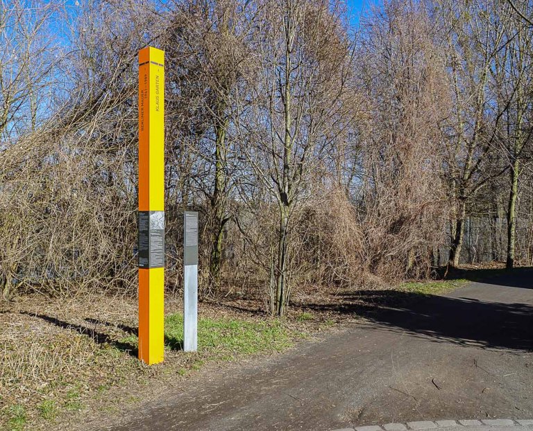 Klaus Garten: Commemorative Column on the bank of the Teltow Canal on the Paul-Gerhardt-Straße