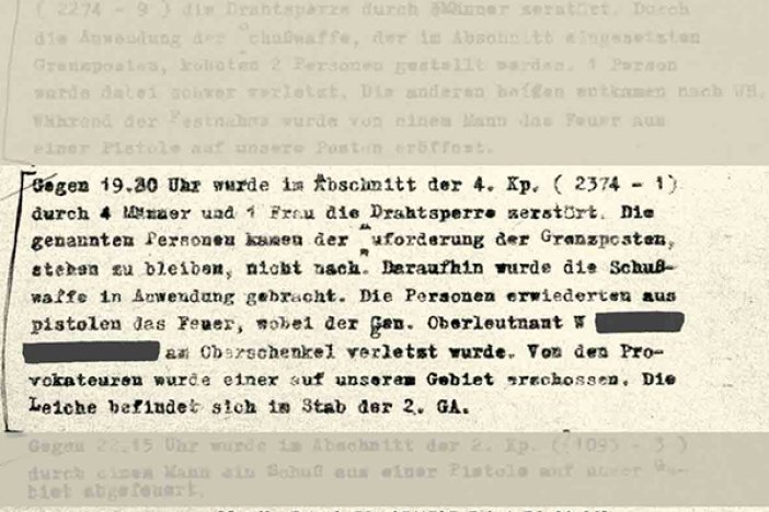 Dieter Wohlfahrt: Rapport der DDR-Grenzpolizei über die Erschießung und den Fluchthilfeversuch, 10. Dezember 1961 Dieter Wohlfahrt: Rapport der DDR-Grenzpolizei über die Erschießung und den Fluchthilfeversuch, 10. Dezember 1961
