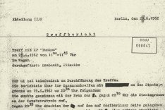 Siegfried Noffke: MfS-Treffbericht über die Bespitzelung der Tunnelbauer, 20. Juni 1962