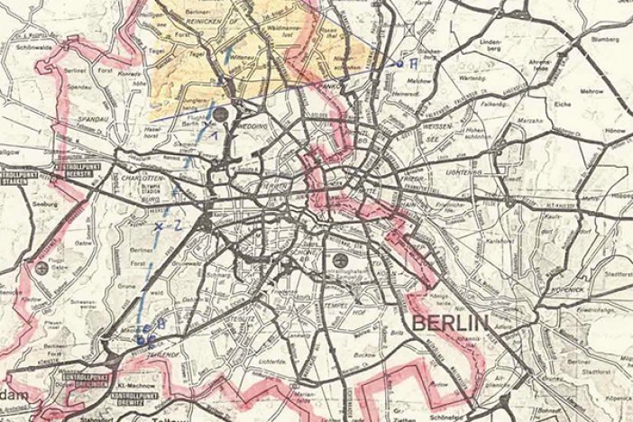 Winfried Freudenberg: Skizze der möglichen Flugrichtung des Ballons, 8. März 1989 Winfried Freudenberg: Skizze der möglichen Flugrichtung des Ballons, 8. März 1989