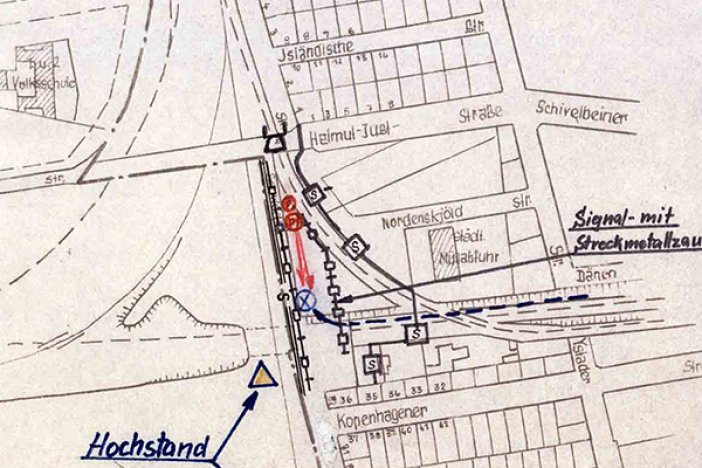 Klaus-Jürgen Kluge: Tatortskizze der DDR-Grenztruppen, 13. September 1969