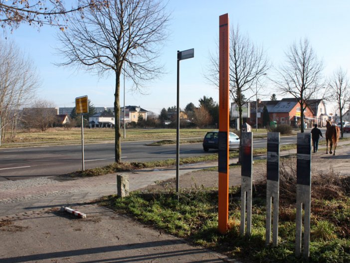 Ehemaliger Grenzübergang Waltersdorfer Chaussee in Berlin-Schönefeld; Aufnahme 2015