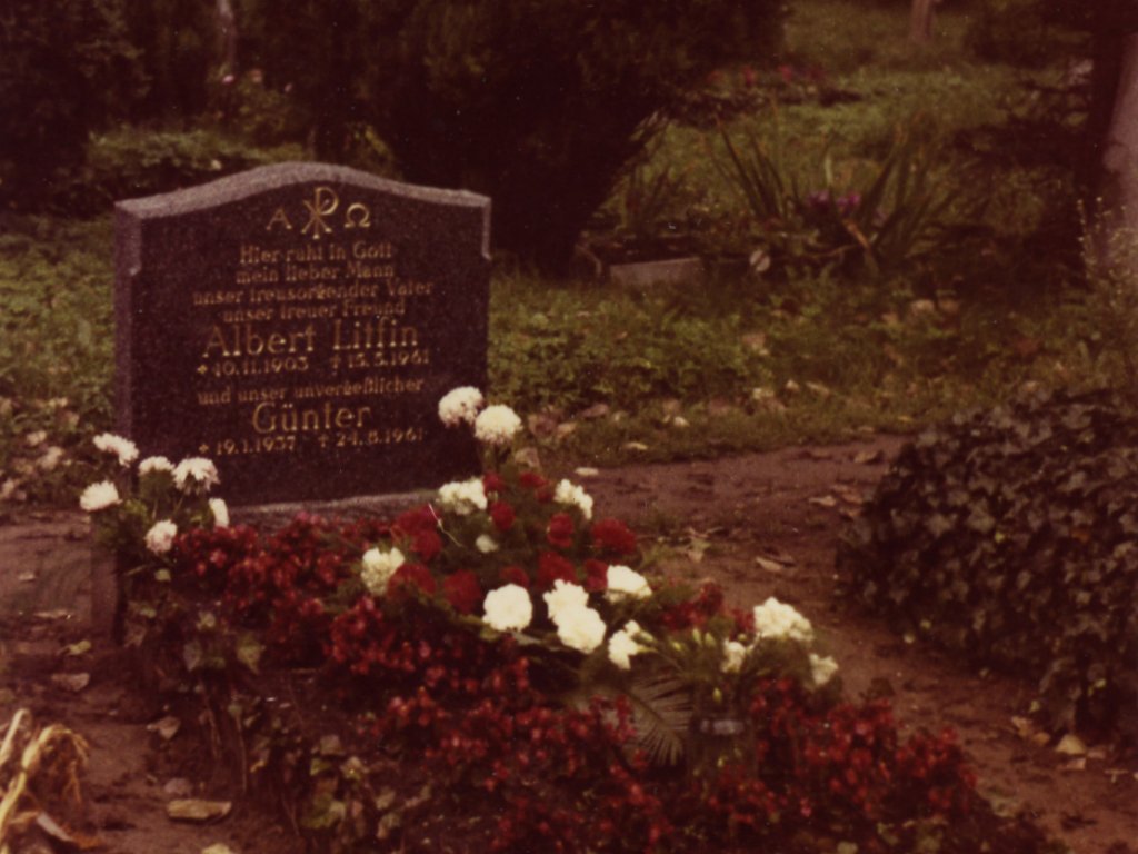 Günter Litfin,  in the Berlin border waters: Gravesite at the St. Hedwig Cemetery in Berlin-Weissensee (date of photo not known)