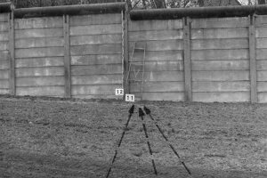 Marienetta Jirkowsky, shot dead at the Berlin Wall: Escape ladder at the Berlin Wall to West Berlin within the death strip between Hohen Neuendorf and Berlin-Reinickendorf [MfS photo: Nov. 22, 1980]