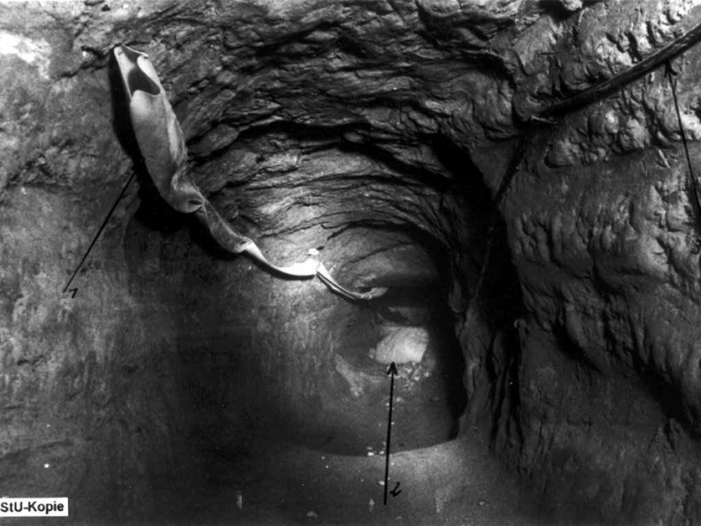 Egon Schultz, shot dead at the Berlin Wall: MfS photo of view into the tunnel at Strelitzer Strasse 55 [Oct. 5, 1964]