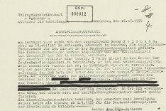 Georg Feldhahn: Einstellungsprotokoll zum Dienstantritt bei der Deutschen Grenzpolizei, 6. Juli 1959