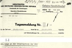 Tagesmeldung der DDR-Grenztruppen zum Fluchtversuch und zur Erschießung von Michael Schmidt, 3. Dezember 1984