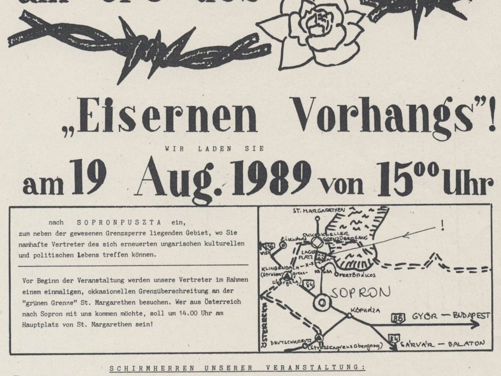 Aufruf zur Teilnahme am Paneuropäischen Picknick (Flugblatt)