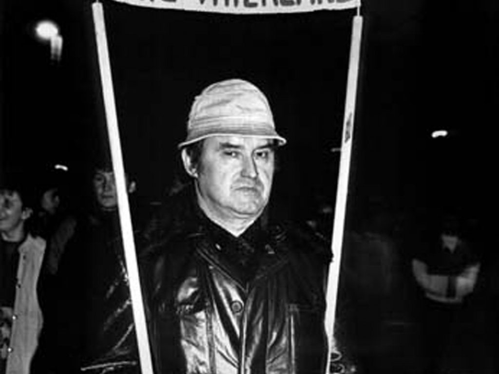 Teilnehmer der Montagsdemonstration in Leipzig,  22. Januar 1990