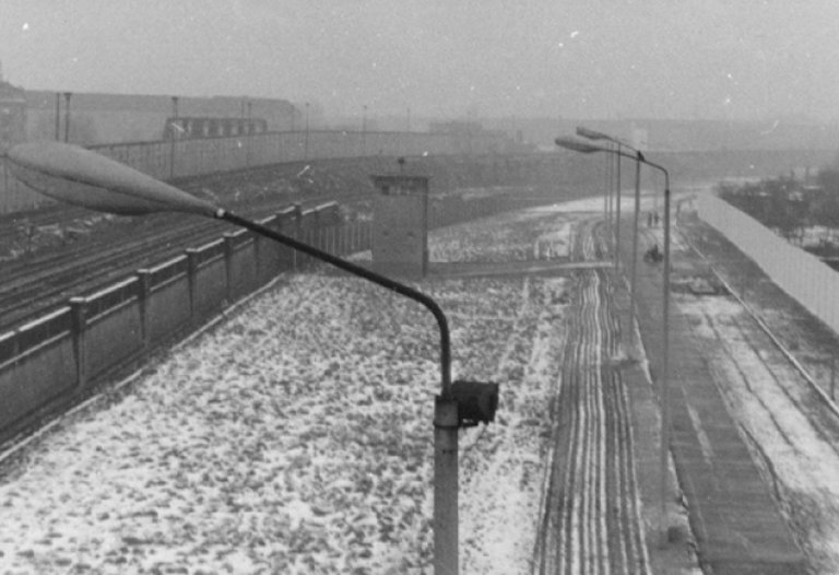 Blick von der Bösebrücke (Bornholmer Straße), Richtung Norden, Aufnahme 1980er Jahre