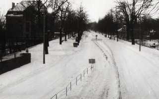 Zufahrt zur Glienicker Brücke aus Potsdam, Aufnahme 1980er Jahre