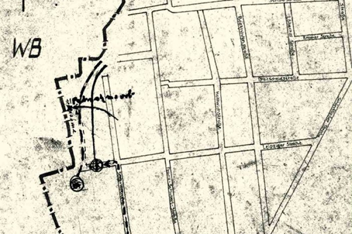 Friedhelm Ehrlich: Tatortskizze der DDR-Grenztruppen, 2. August 1970 Friedhelm Ehrlich: Tatortskizze der DDR-Grenztruppen, 2. August 1970