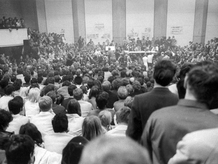 Diskussionsveranstaltung an der Technischen Universität in Berlin am 15. April 1968