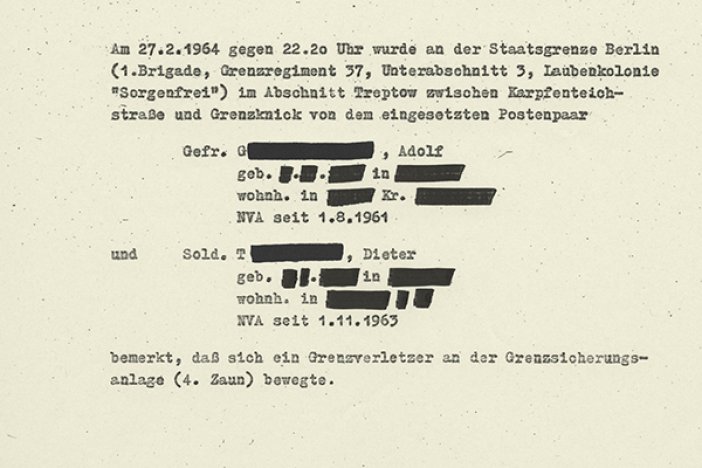 Information des MfS (an Erich Honecker) über den Fluchtversuch von Walter Hayn, 29. Februar 1964 Information des MfS (an Erich Honecker) über den Fluchtversuch von Walter Hayn, 29. Februar 1964