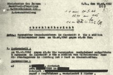 Abschlussbericht der DDR-Grenzpolizei über den Fluchtversuch von Dorit Schmiel, Detlef T., Eberhard B., Dieter B. und Brigitte K., 19. Februar 1962