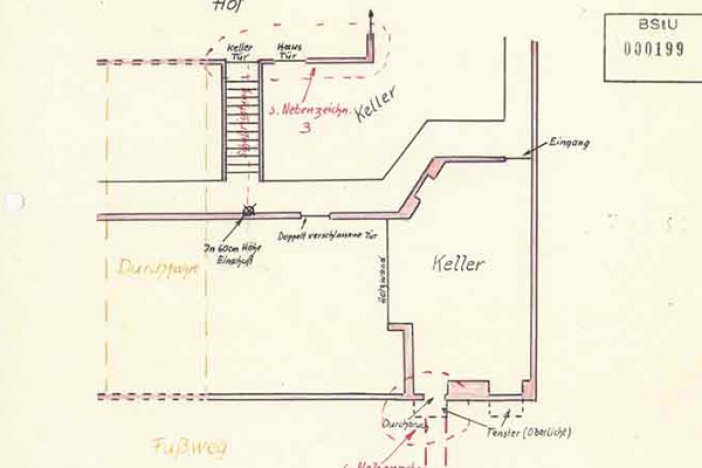 Heinz Jercha, erschossen an der Berliner Mauer: MfS-Skizze vom Tunnel