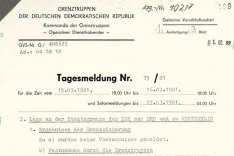 Dr. Johannes Muschol: Tagesmeldung der DDR-Grenztruppen über die Erschießung, 16. März 1981