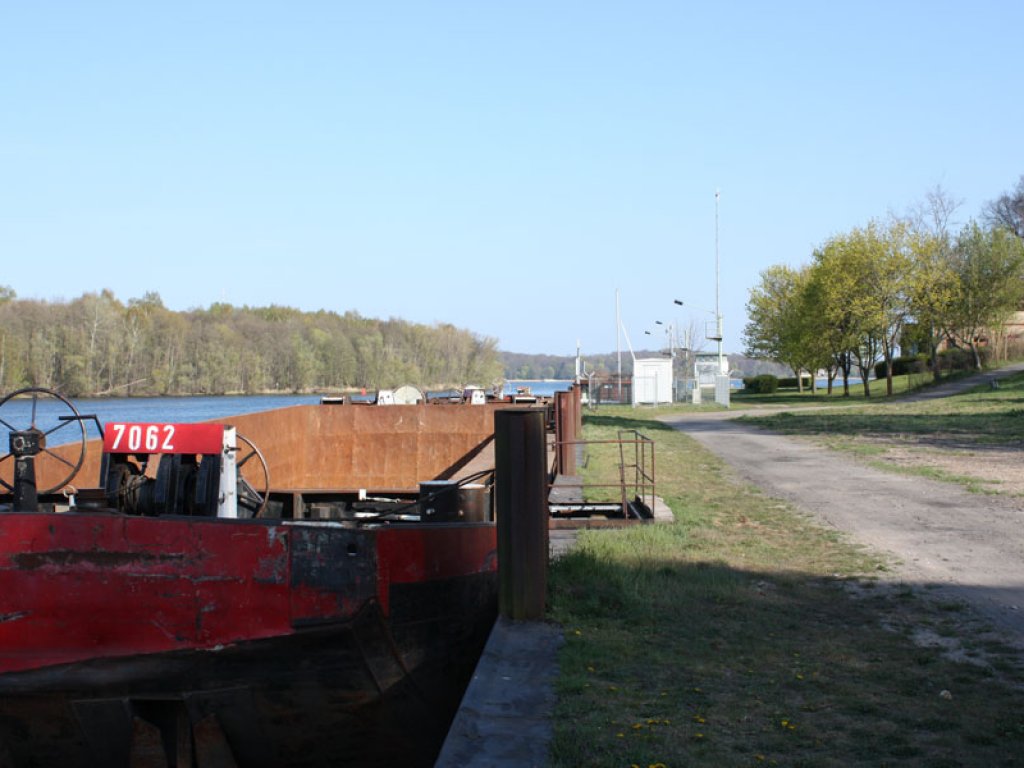 Anlegestelle des DDR-Wasser-Grenzübergangs Nedlitz in Potsdam; Aufnahme 2015
