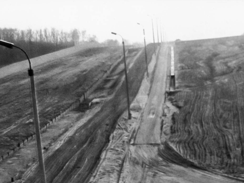 Grenzübergang Staaken/Heerstraße, Blick von der Heerstraße nach Süden, Aufnahme 1980er Jahre